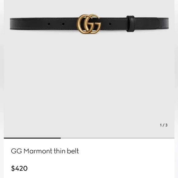 Gucci | Accessories | Gucci Gg Marmont Thin Belt Size 8534  display picture 1